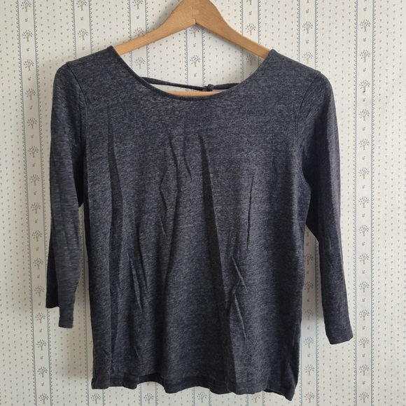 J. Crew Tie Back Low Back Ballet 3/4 Sleeve Tee - Picture 2 of 11